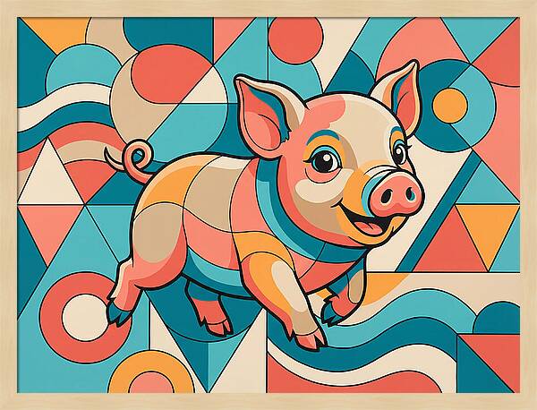 Playful Piglet In Vibrant Colors