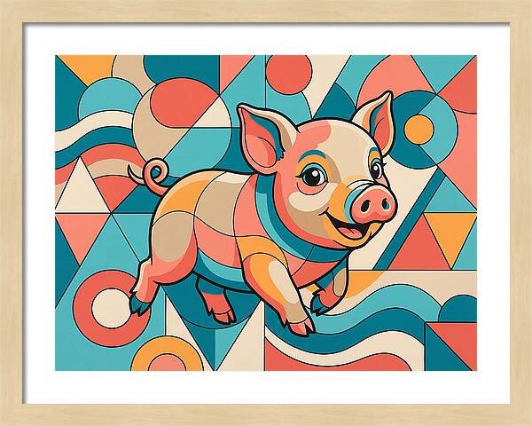 Playful Piglet In Vibrant Colors