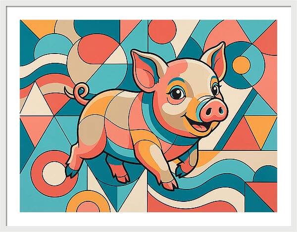 Playful Piglet In Vibrant Colors