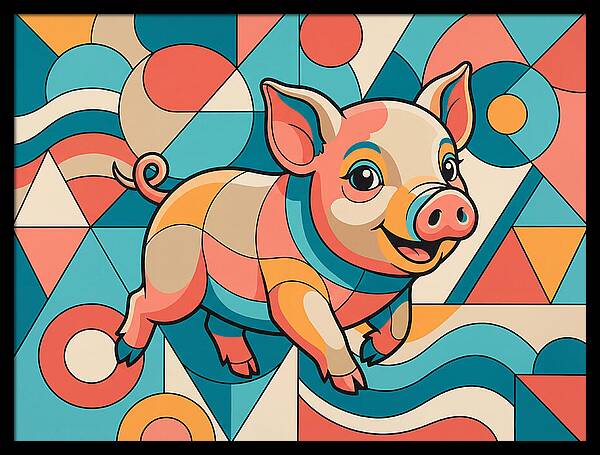 Playful Piglet In Vibrant Colors