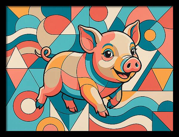Playful Piglet In Vibrant Colors