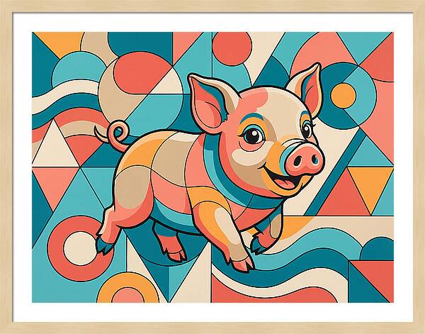Playful Piglet In Vibrant Colors