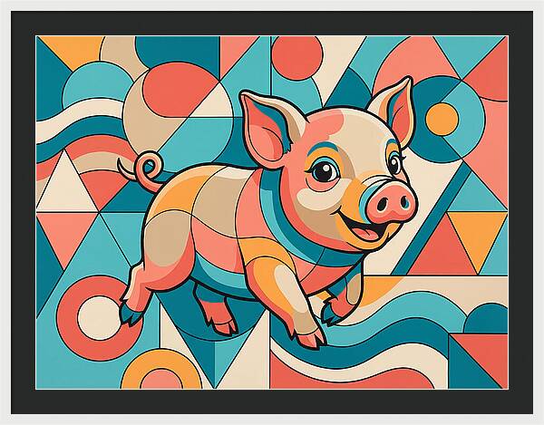 Playful Piglet In Vibrant Colors