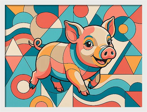Playful Piglet In Vibrant Colors