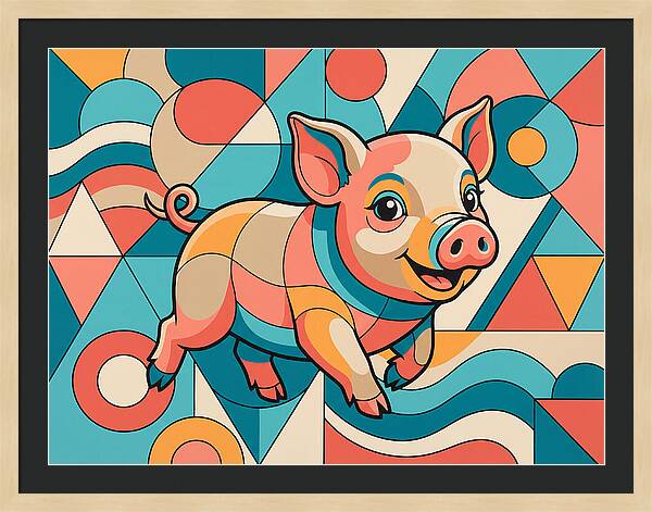 Playful Piglet In Vibrant Colors