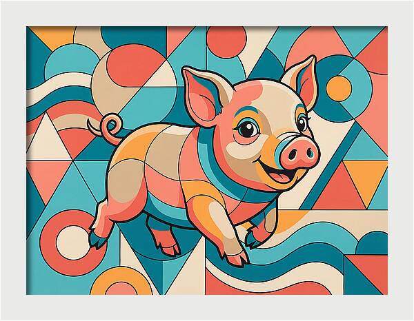 Playful Piglet In Vibrant Colors