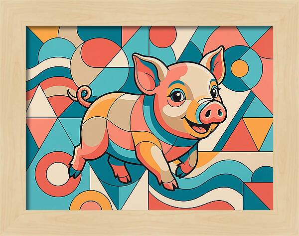 Playful Piglet In Vibrant Colors