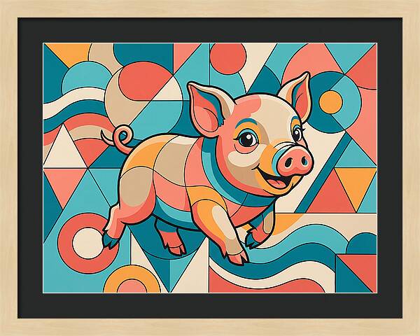 Playful Piglet In Vibrant Colors