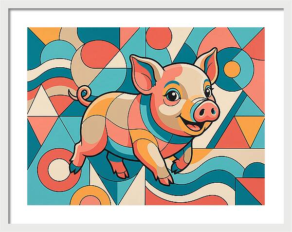 Playful Piglet In Vibrant Colors