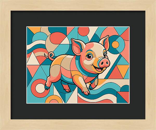 Playful Piglet In Vibrant Colors