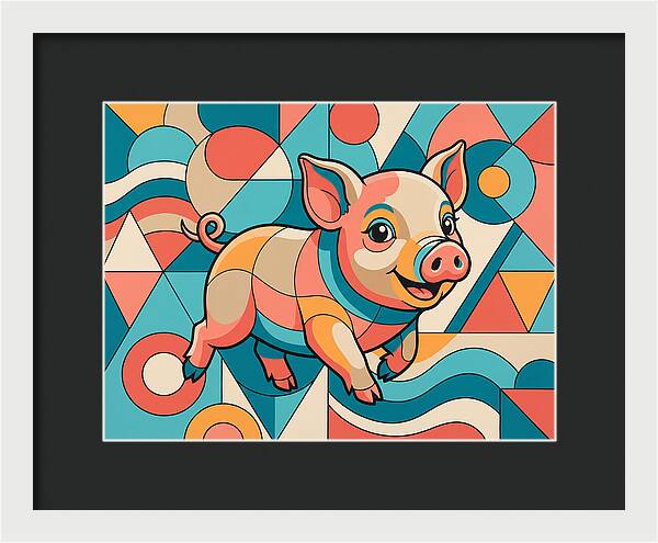 Playful Piglet In Vibrant Colors