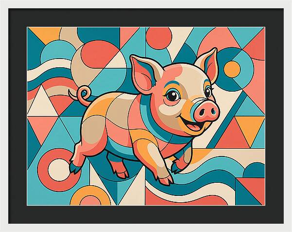 Playful Piglet In Vibrant Colors