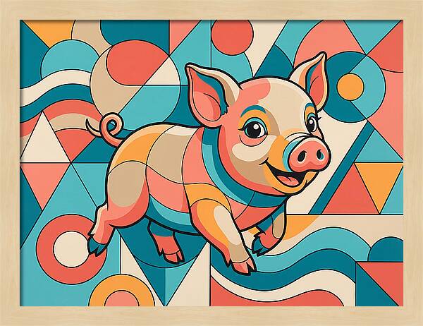 Playful Piglet In Vibrant Colors