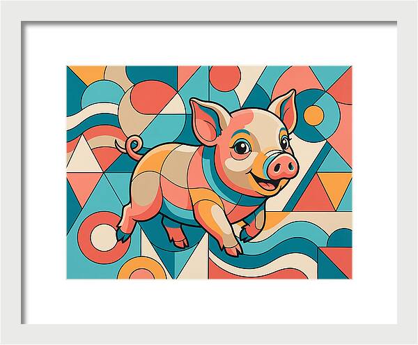 Playful Piglet In Vibrant Colors