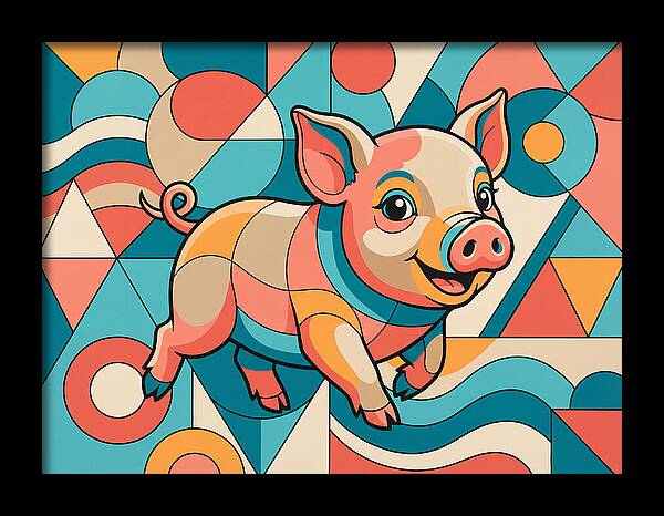 Playful Piglet In Vibrant Colors
