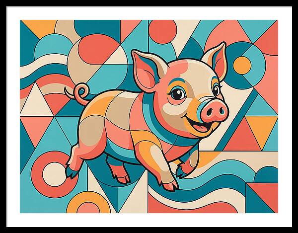 Playful Piglet In Vibrant Colors