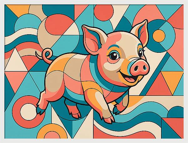 Playful Piglet In Vibrant Colors