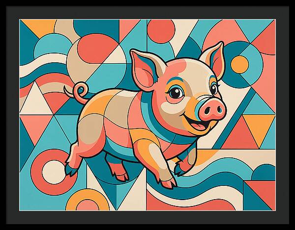 Playful Piglet In Vibrant Colors