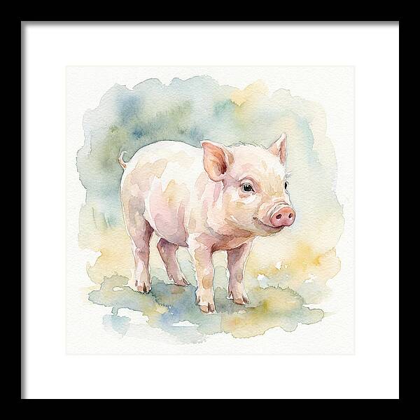 Playful Piglet In Watercolor