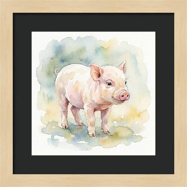 Playful Piglet In Watercolor