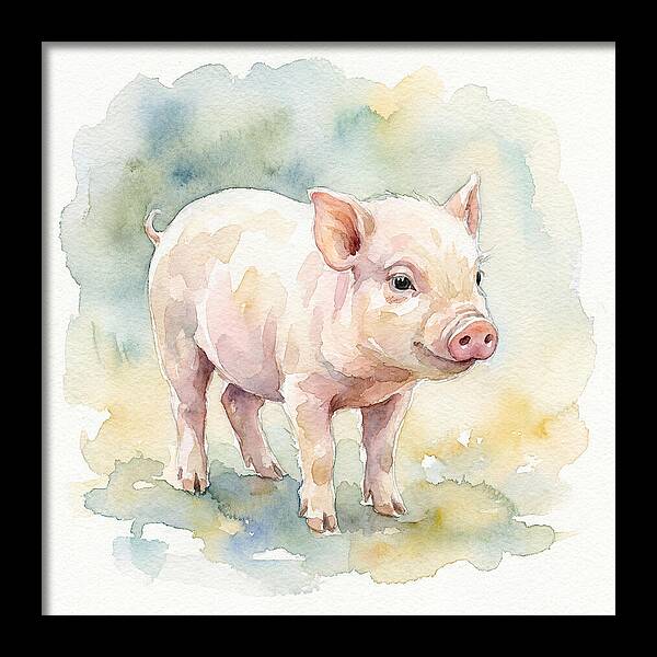 Playful Piglet In Watercolor