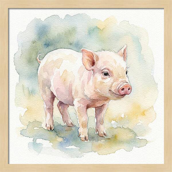 Playful Piglet In Watercolor