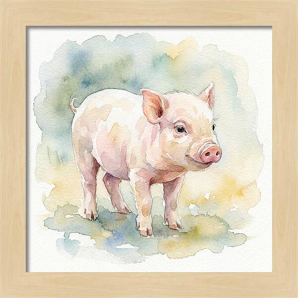 Playful Piglet In Watercolor