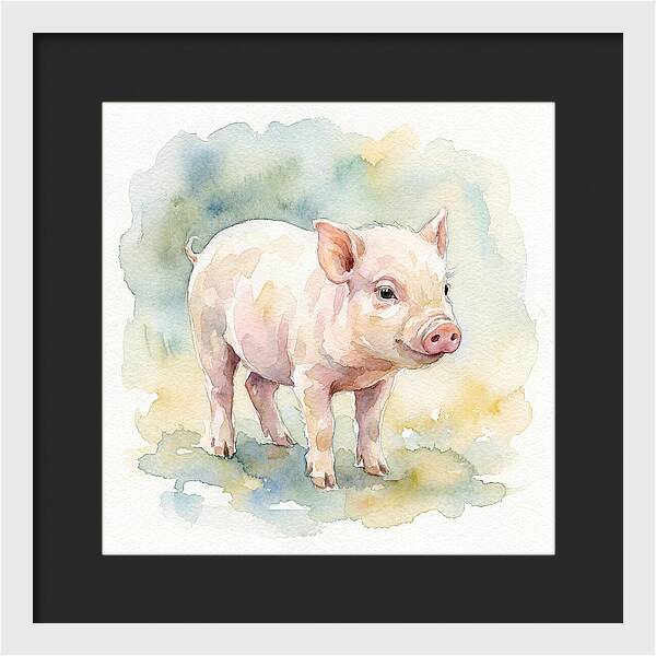 Playful Piglet In Watercolor