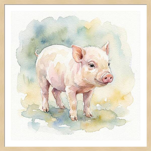 Playful Piglet In Watercolor