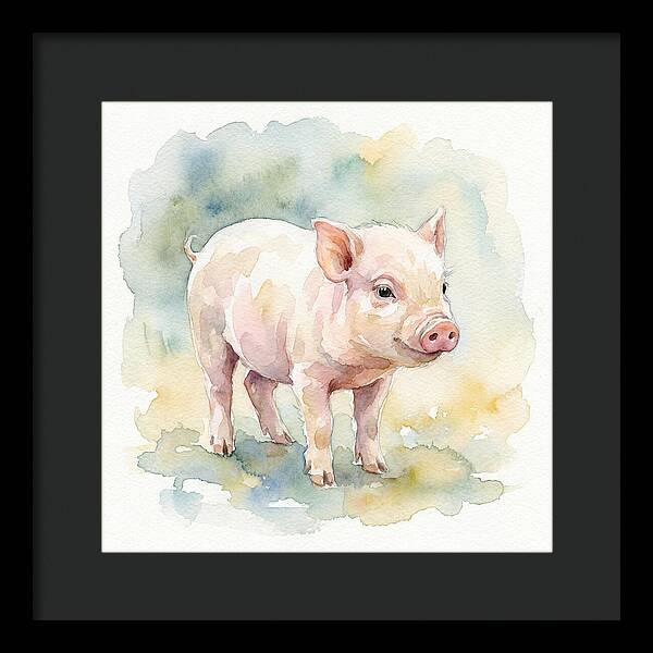 Playful Piglet In Watercolor