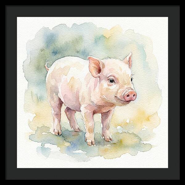 Playful Piglet In Watercolor
