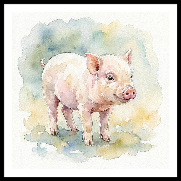 Playful Piglet In Watercolor