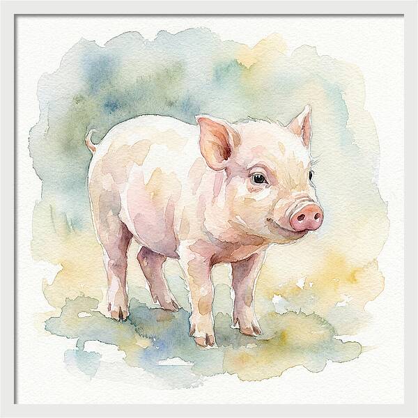 Playful Piglet In Watercolor