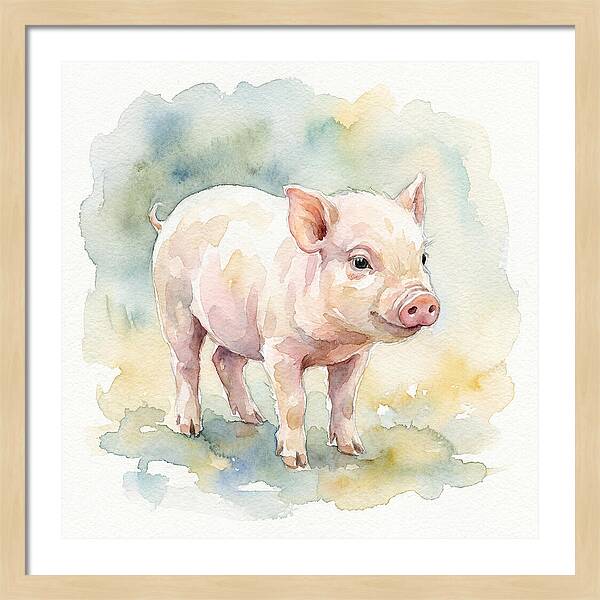 Playful Piglet In Watercolor