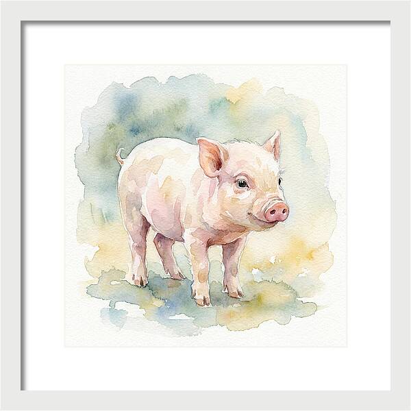 Playful Piglet In Watercolor