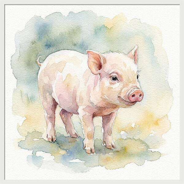 Playful Piglet In Watercolor