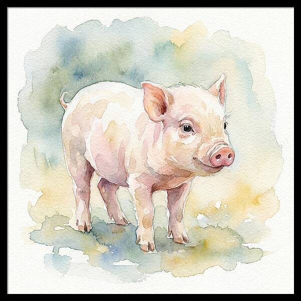 Playful Piglet In Watercolor