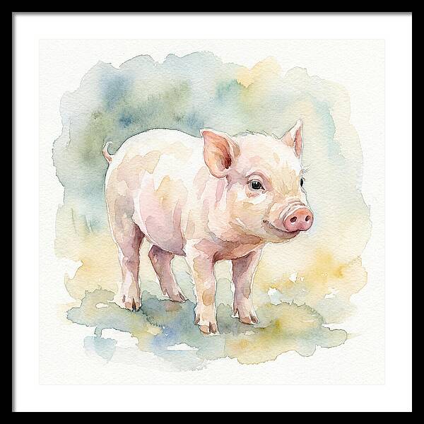 Playful Piglet In Watercolor