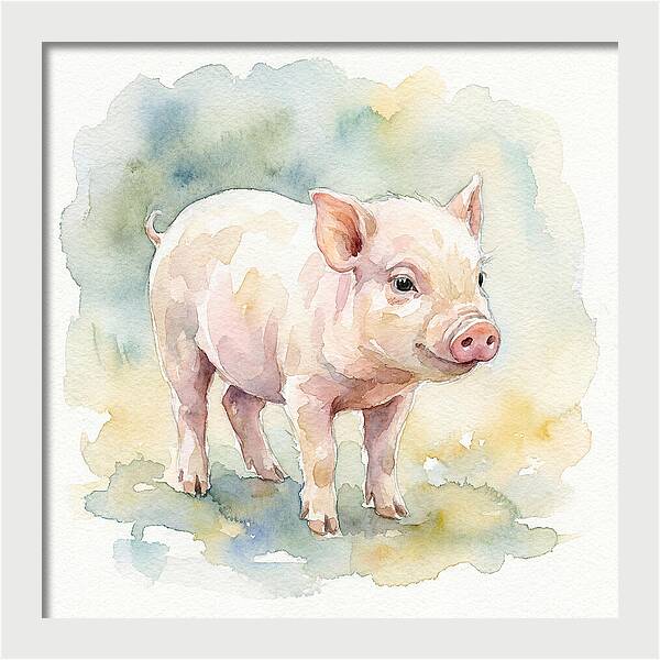 Playful Piglet In Watercolor