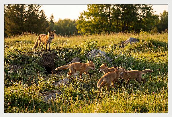 Playful Red Fox Cubs