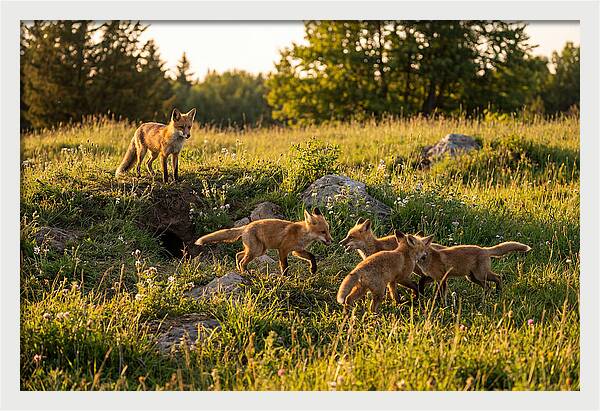 Playful Red Fox Cubs