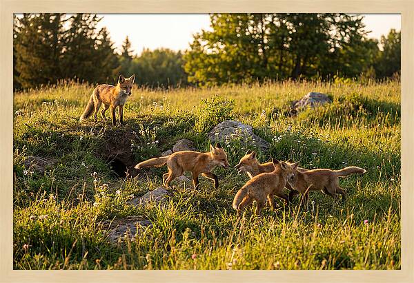 Playful Red Fox Cubs