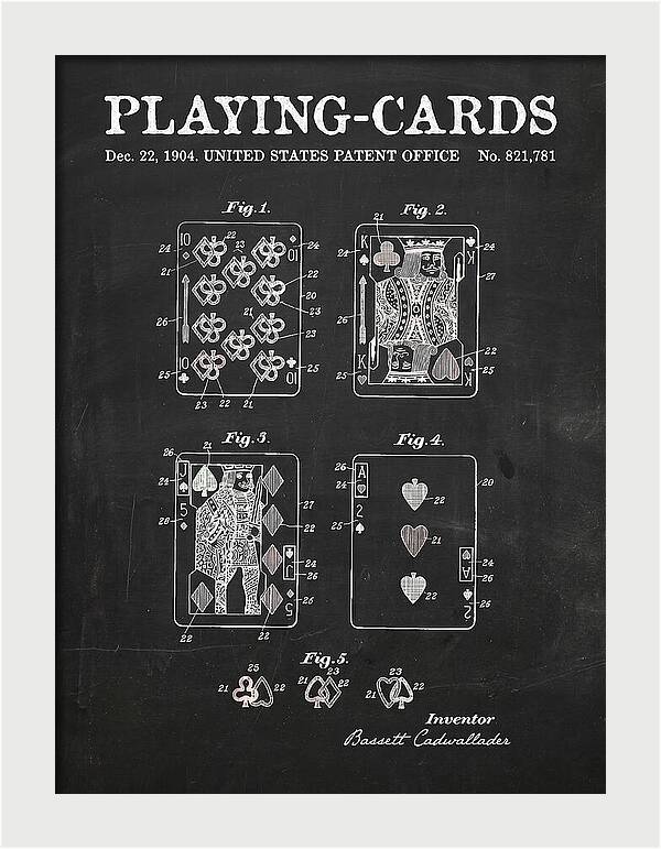 Playing Cards Chalkboard Patent Us821781a