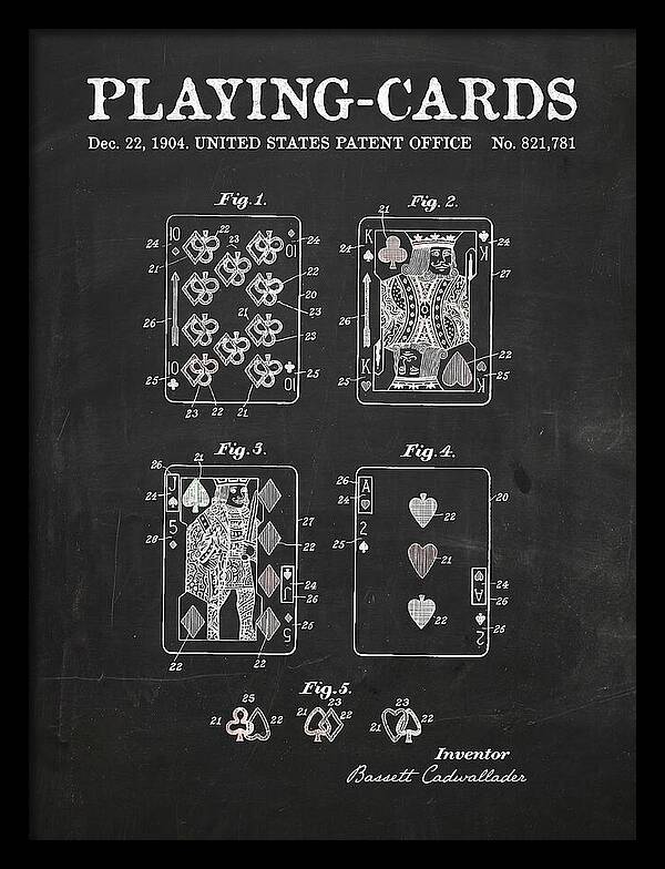 Playing Cards Chalkboard Patent Us821781a
