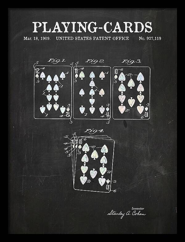 Playing Cards Chalkboard Patent Us927119a