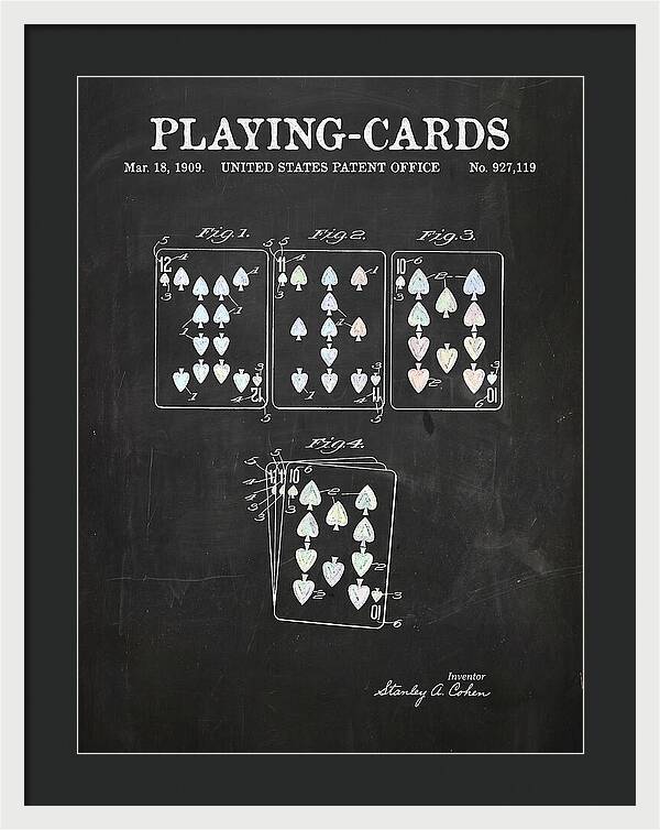 Playing Cards Chalkboard Patent Us927119a