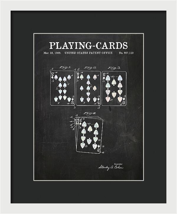 Playing Cards Chalkboard Patent Us927119a