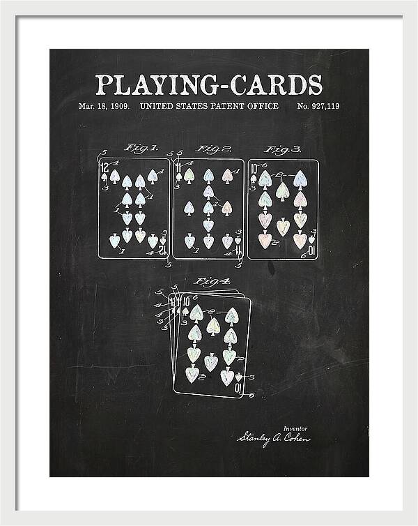 Playing Cards Chalkboard Patent Us927119a