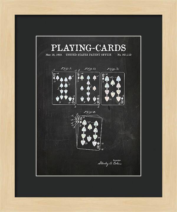 Playing Cards Chalkboard Patent Us927119a