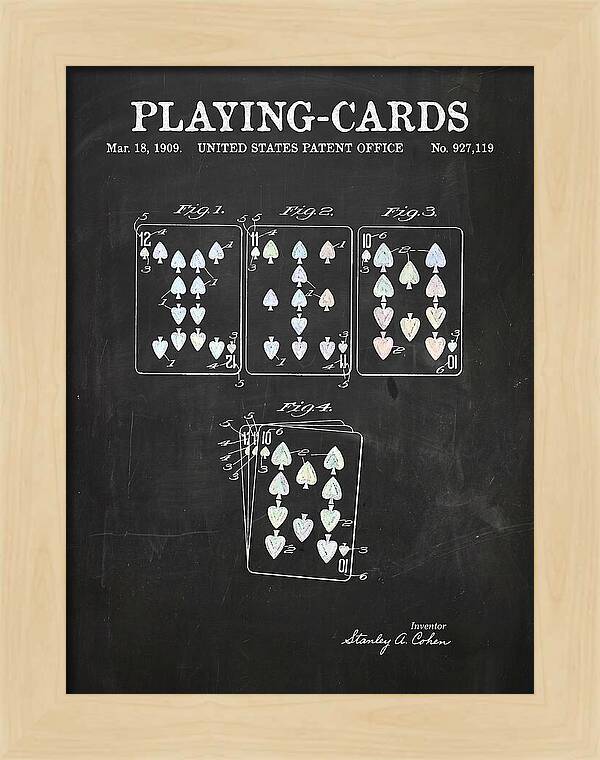 Playing Cards Chalkboard Patent Us927119a